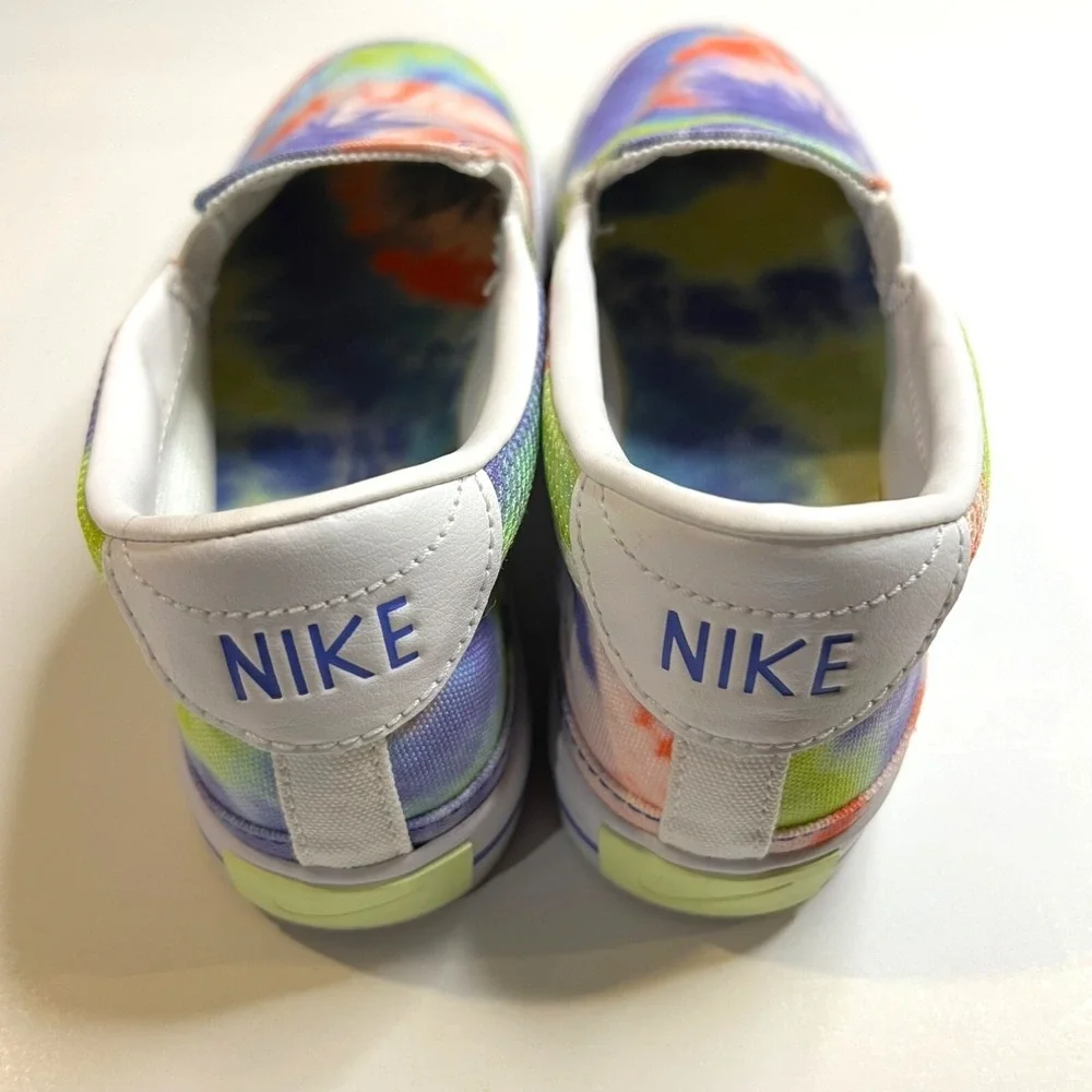 Nike Women's Court Legacy Print Slip-On Shoes‎ 6.5 Tie Dye Rainbow